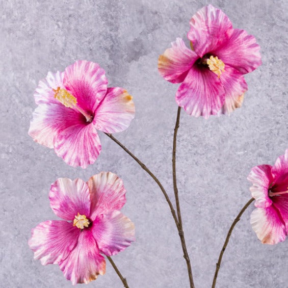 Artificial Flowers | Hibiscus Spray (Silk-ka), Artificial, Pink, 136cm Artificial Artificial Flowers