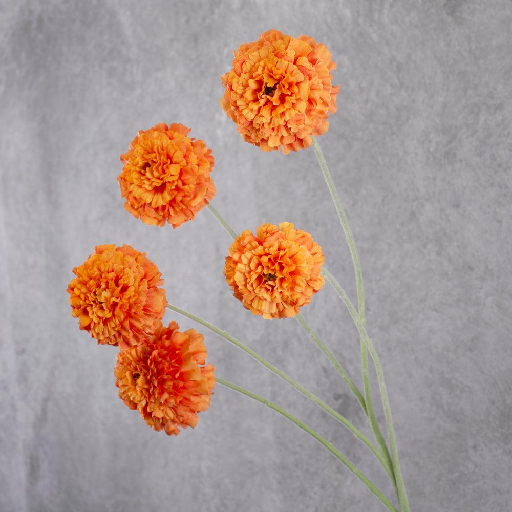 Artificial Flowers | Marigold Spray (Silk-ka), Artificial, Orange, 91cm Artificial Artificial Flowers