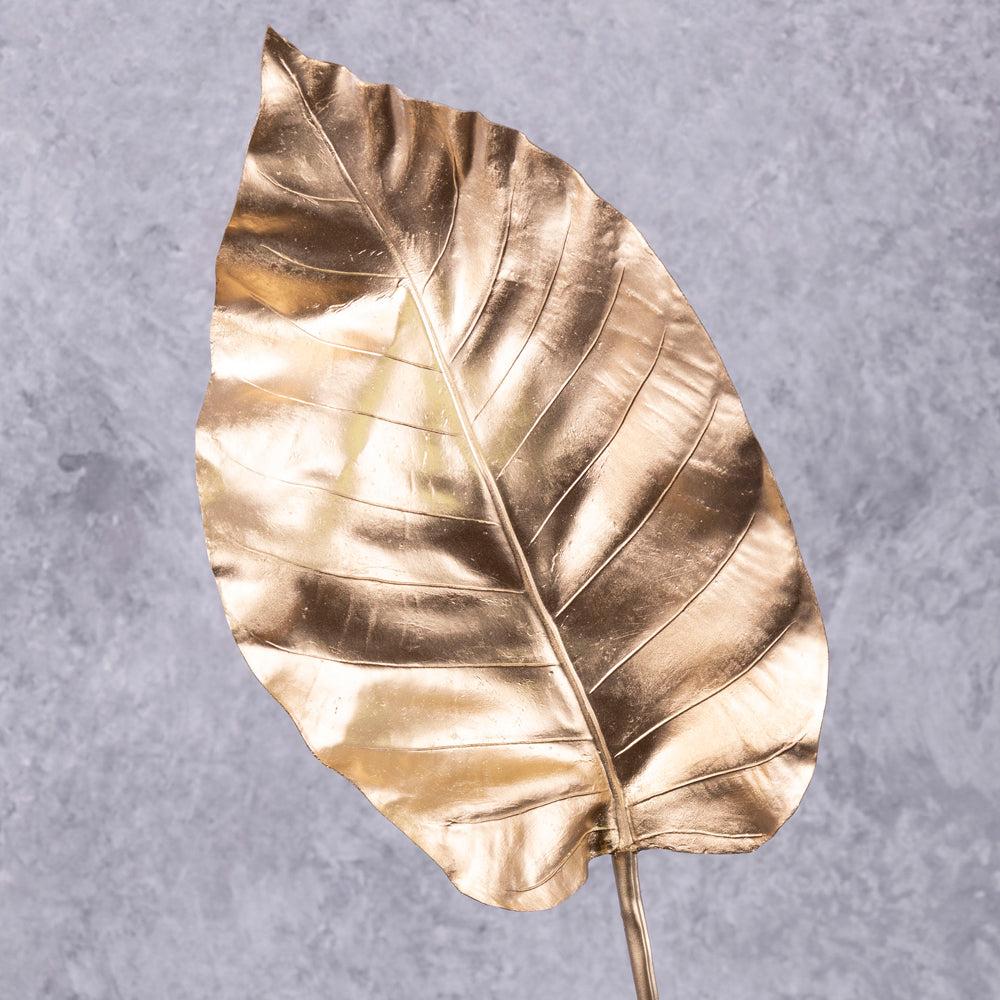 Artificial Foliage | Hosta Leaf, Artificial, Metallic Gold, 71cm Artificial Artificial Foliage