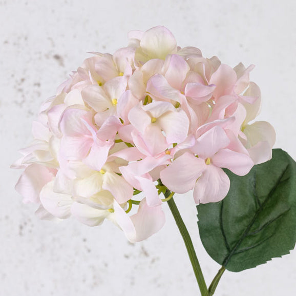 Artificial Hydrangeas | Hydrangea Imperial, Artificial, White/Pink, 68cm Artificial Artificial Flowers