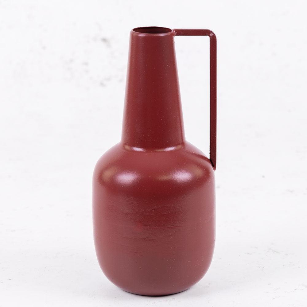 Bottles | Bottle Vase, With Handle, Iron, Burgundy, H20cm Bottles Bottles