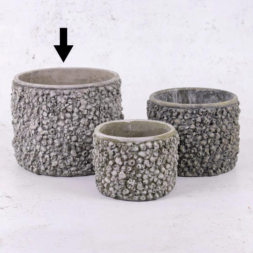 Pots | Pot, Textured, Fibre Stone, Grey, H17cm Interior Decorations Pots